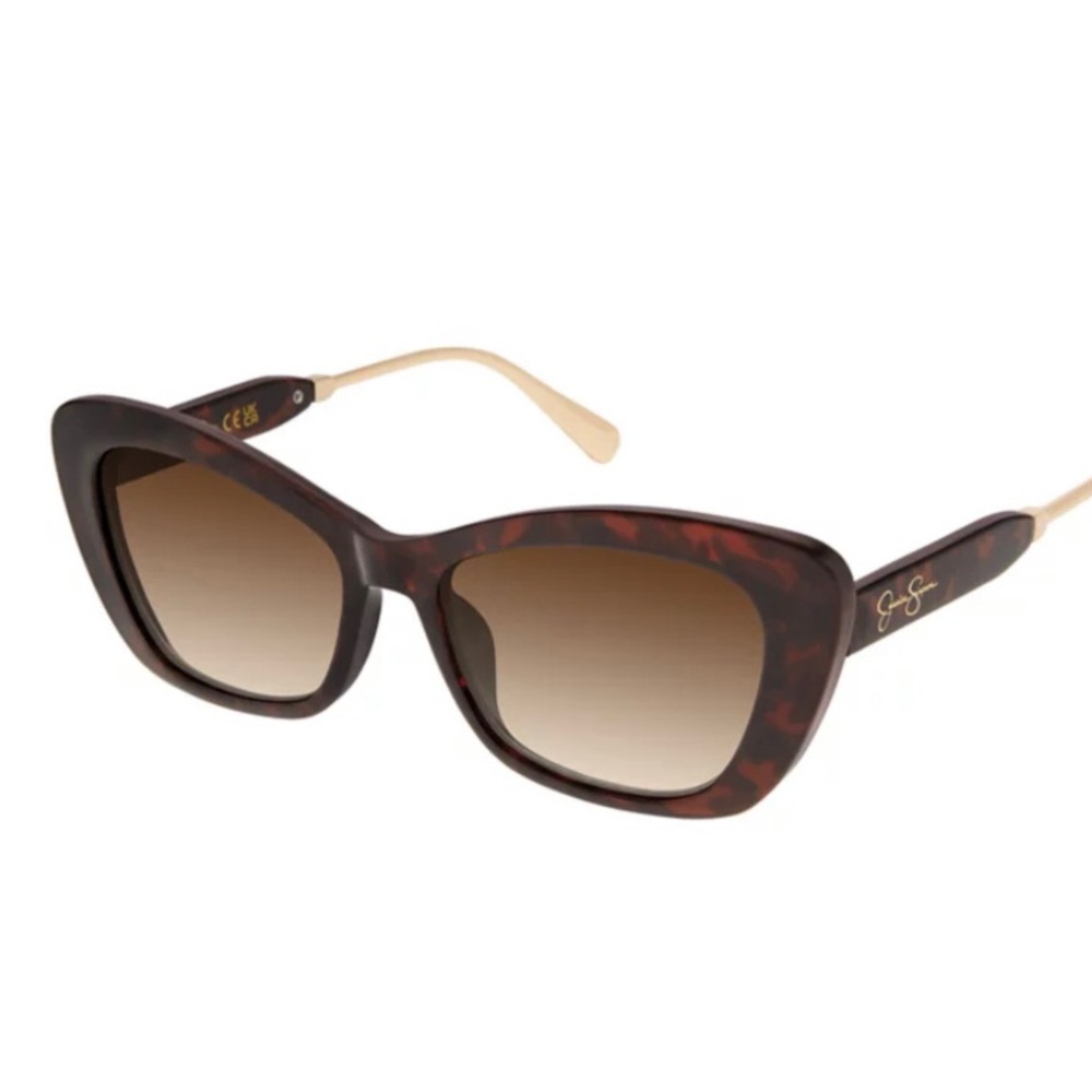 Jessica Simpson Brown Tortoiseshell Cat-Eye Sunglasses